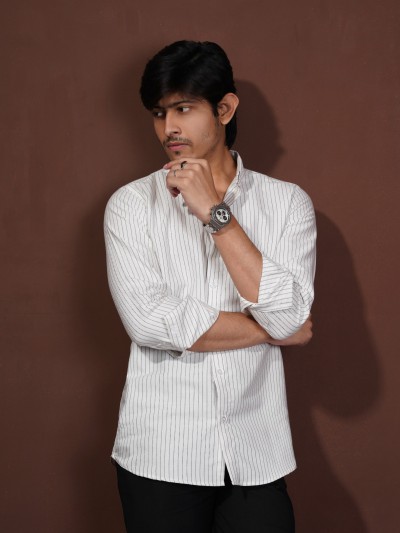 White & Black Stripes Shirt
